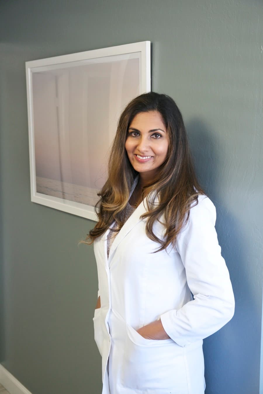 Dr. Amisha Patel at her dental practice in Fremont, California